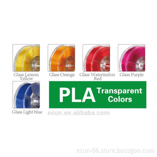 eSUN 3D printer PLA filament (Transparent Colors)